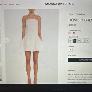 Amanda Uprichard Ivory Strapless Dress
